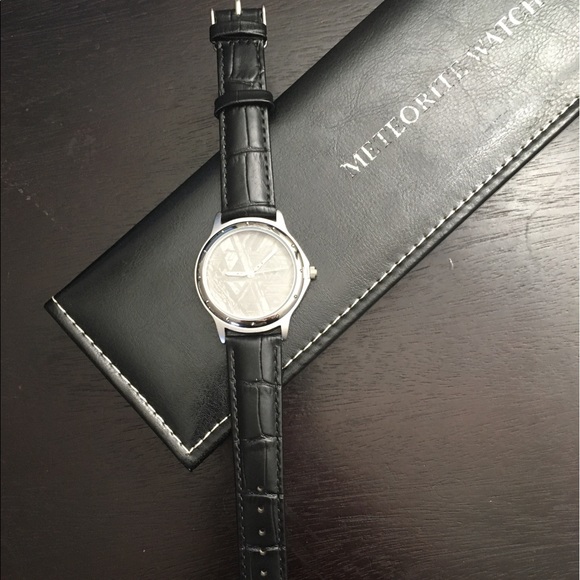 Natural Muonionalusta Meteorite Watch 30mm Dial Leather Strap Case Unisex - Picture 12 of 12